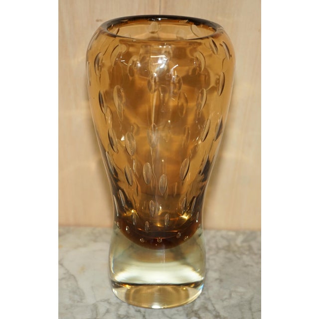 Gold Decorative Glass Vase with Air Bubble Design For Sale - Image 8 of 18
