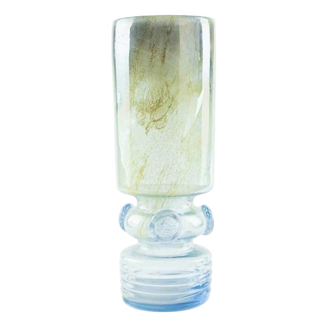 Italian Art Glass Blue Vase, 1970s For Sale