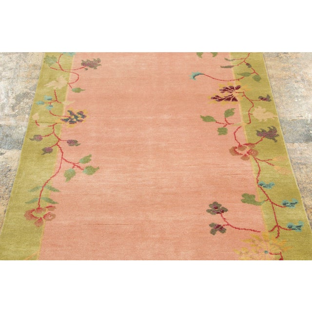 Rug & Kilim Contemporary Chinese Deco Style Floral Wool Runner by Rug & Kilim For Sale - Image 4 of 9