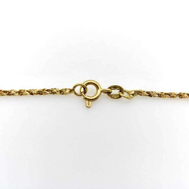 Vintage Italian 18k Gold Bright Cut Work Woven Snake Chain For Sale - Image 4 of 9