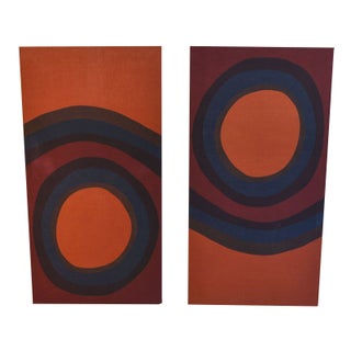 Vintage Silkscreen Wall Panels by Cynthia Allen For Sale