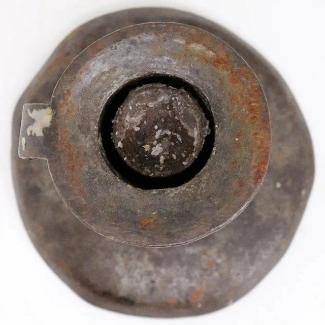 Early 19th Century Primitive Iron Hogscraper Candlestick For Sale - Image 4 of 10