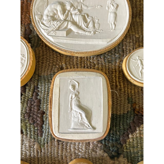 Antique Italian Grand Tour Plaster Intaglios - Set of 8 (Group #11) For Sale - Image 4 of 14