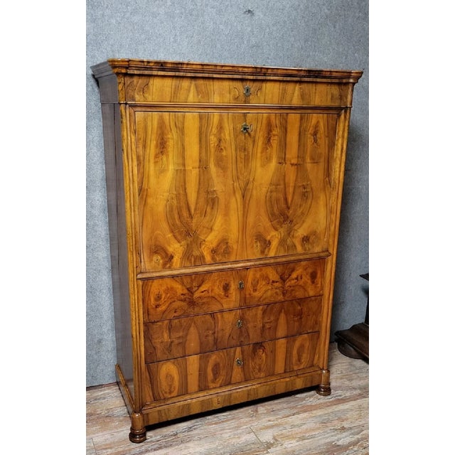 Charles X Secretary in Blond Mahogany, 1820s-1830s For Sale - Image 3 of 6