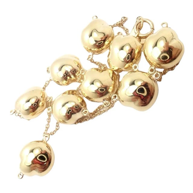 Tiffany and Co. Tiffany & Co. Peretti 18k Yellow Gold Vintage Bean Necklace 14.5" For Sale - Image 4 of 12