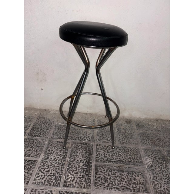 Metal Vintage Industrial Stool, 1950 For Sale - Image 7 of 8