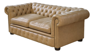 Vintage English Chesterfield Sofa in Beige Leather, 1990s