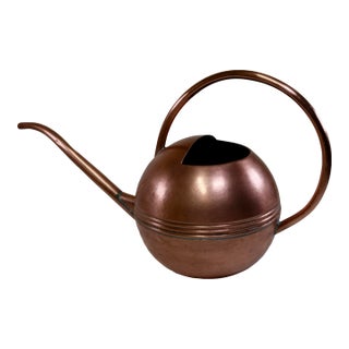 Vintage Round Long Spout Copper Watering Can by Smith and Hawken For Sale