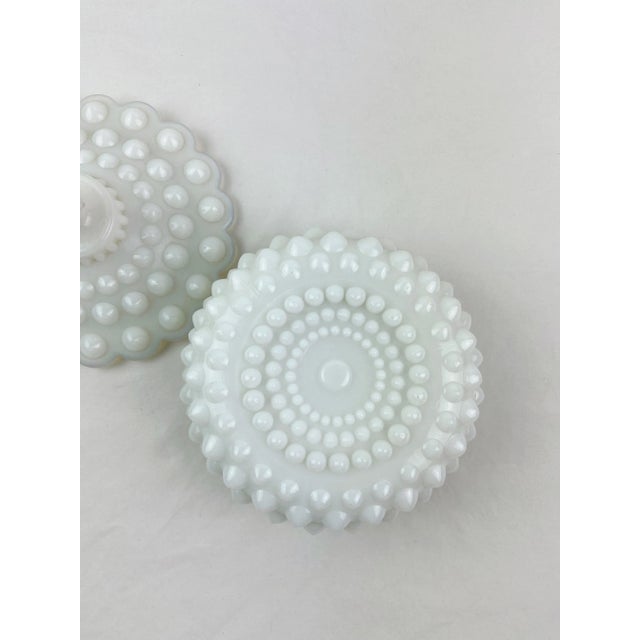1960s 1960s Fenton Milk Glass Hobnail Lidded Candy Dish For Sale - Image 5 of 8