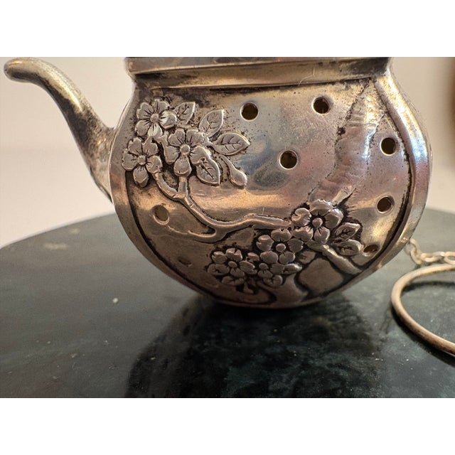 Vintage Sterling Silver Tea Infuser For Sale - Image 4 of 6
