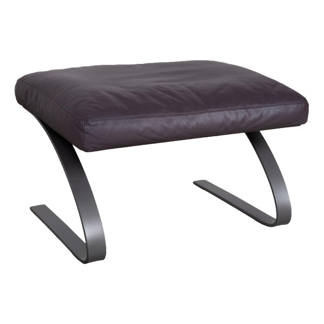 Swing Leather Stool Cantilever in Purple Aubergine from COR For Sale