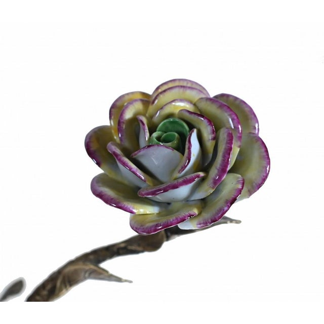 French Bronze Branches with Porcelain Birds and Flowers, Set of 2 For Sale - Image 13 of 18