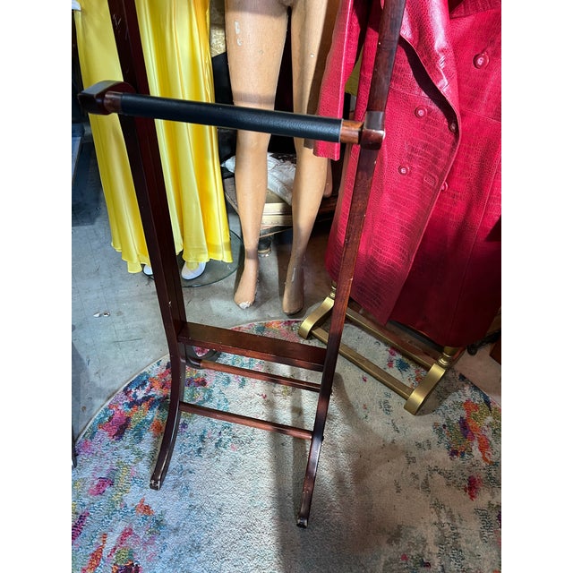 1970s Greek Key Wooden Valet Floor Piece For Sale - Image 4 of 9