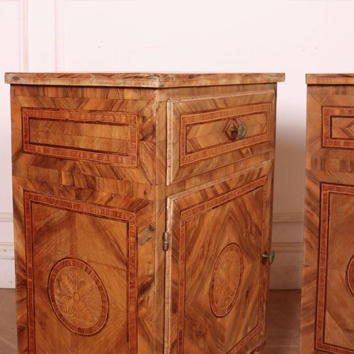 Italian Walnut and Marquetry Bedside Cabinets For Sale - Image 13 of 18