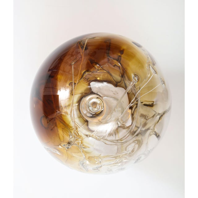 Amber Handblown Glass Sculpture by Peter Bramhall For Sale - Image 8 of 11