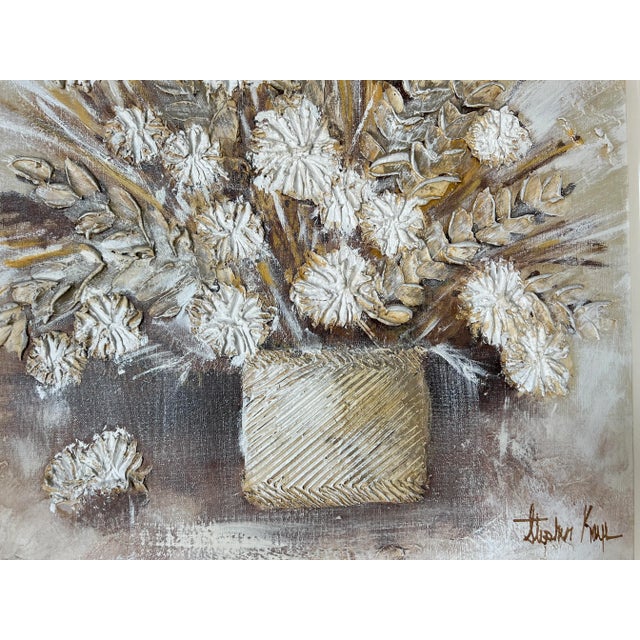 Wood Stephen Kaye Heavy Impasto Still Life Paintings - a Pair For Sale - Image 7 of 12