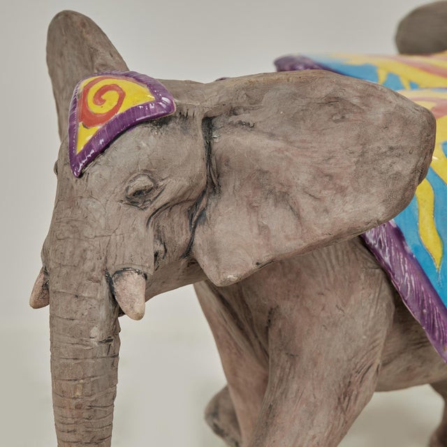 Vintage Ceramic Circus Bowl on Elephant Stand by Dan and Nisha Ferguson For Sale - Image 12 of 17