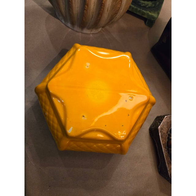 Mid-Century Modern Vintage 1950's Hexagon Royal Heager Style Pottery Vase For Sale - Image 3 of 5