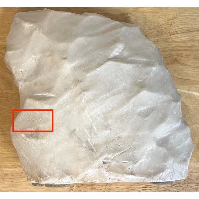 Stone 19th C. Italian Marble Relief of Romeo & Juliet, Signed E. Fiaschi, with Base For Sale - Image 7 of 18