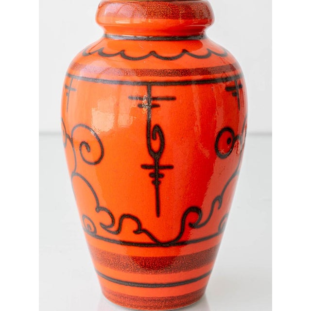 Dutch Orange Gouda Tokio Ceramic Table Lamp, 1970s For Sale - Image 4 of 15