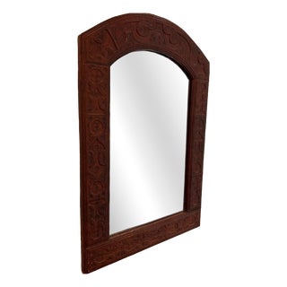 Embossed Leather Mirror, 1970 For Sale