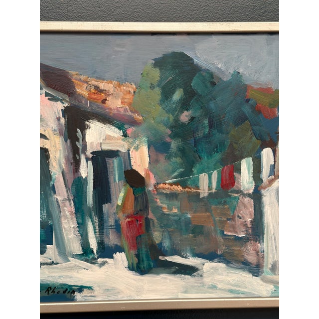 Tedde Rhodin, Spanish Houses, 1950s, Oil Painting on Panel, Framed For Sale - Image 4 of 17