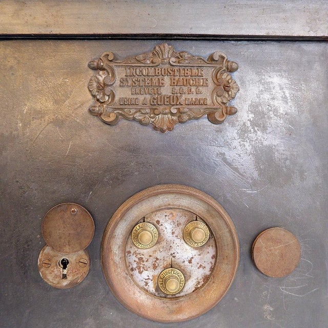 Vintage Safe in Brass and Steel, 1970s For Sale - Image 4 of 16