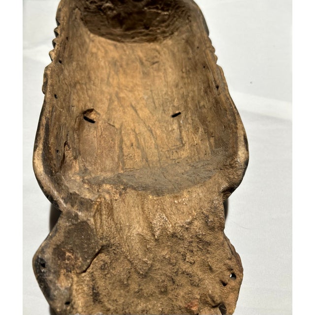 Wood 1960s African Kuba-Lele Horned Hardwood Mask For Sale - Image 7 of 7
