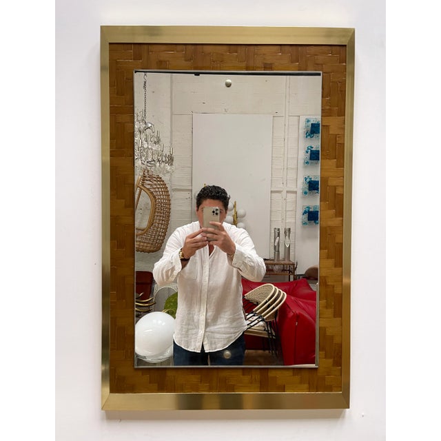 1970s Dal Vera Bamboo & Brass Mirror For Sale - Image 10 of 10