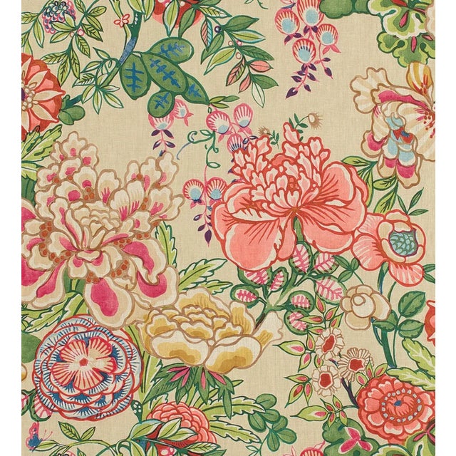 Peony Garden Pillow Cover in Beige, 20x20 Pillow For Sale - Image 4 of 4