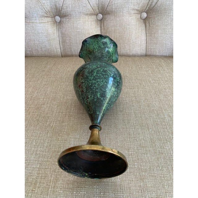 Vintage Mid Century Brass Marble Vase For Sale In New York - Image 6 of 11