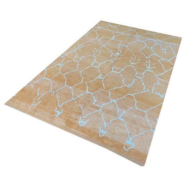 Orange 1990s Handwoven Moroccan Style Area Rug 6x10 For Sale - Image 8 of 10