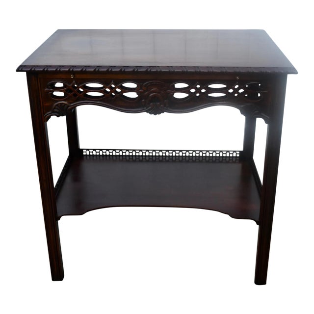 Wellington Hall Mahogany Table Vintage Edwardian Writing Chippendale Tea Desk For Sale