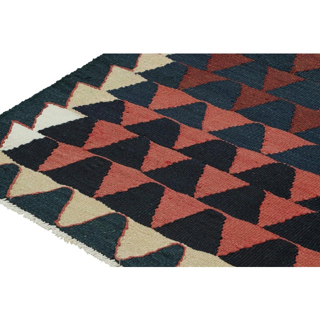 1950s 1950s Vintage Kurdish Persian Kilim With Blue and Red Geometric Pattern by Rug & Kilim For Sale - Image 5 of 8