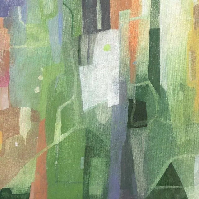 Abstract "Green Valley" Contemporary Abstract Acrylic Painting by Maria C. Bernhardsson For Sale - Image 3 of 7