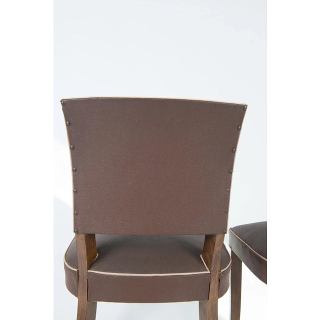 1950s Vintage French Brown Dining Chairs - Set of 4 For Sale In New York - Image 6 of 13