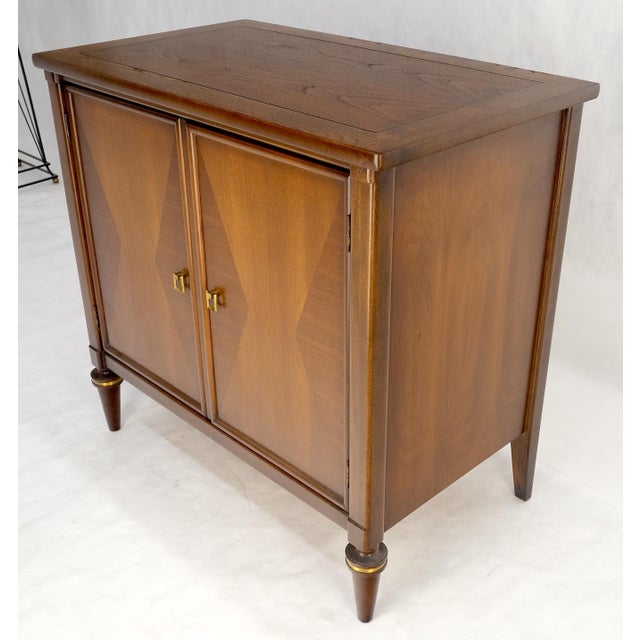 Turned Legs Two Doors Fitted Drawers Diamond Inlay Brass Hardware Bachelor Chest For Sale - Image 11 of 15