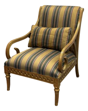 Vintage Henredon French Regency Style Carved Arm Chair.