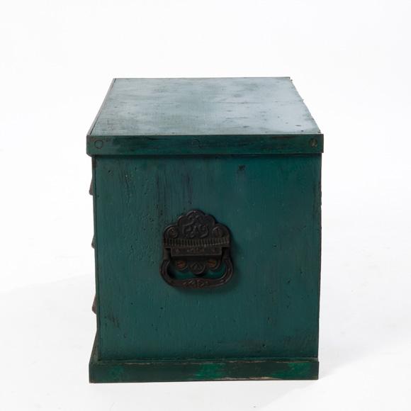 Green Antique 4 Drawer Tool Chest For Sale - Image 8 of 9