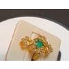 Natural Emerald, Oval Stone and Diamond Ring 14 Karat Yellow Gold For Sale - Image 16 of 18