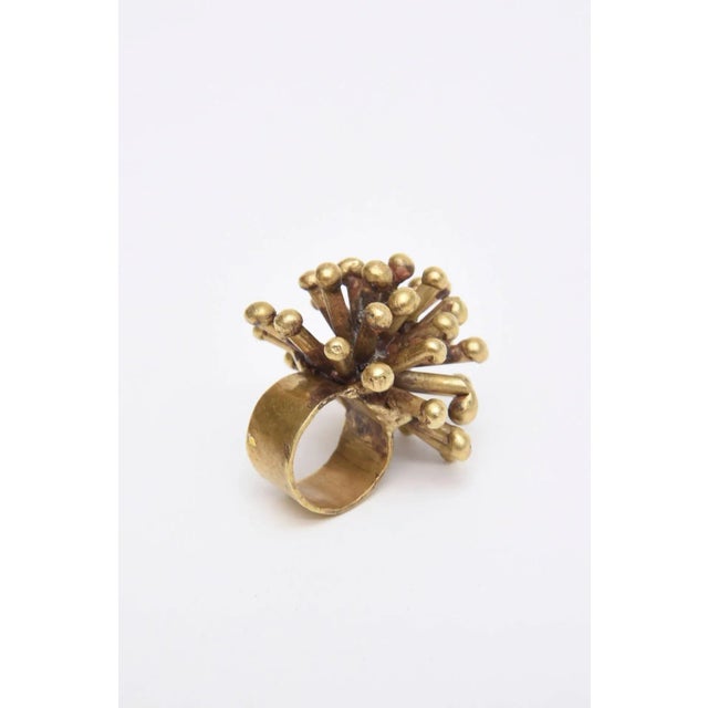 This is part of Chairish’s Costume Jewelry assortment. This bronze sculptural Sputnik ring has a studio feel to it. It is...