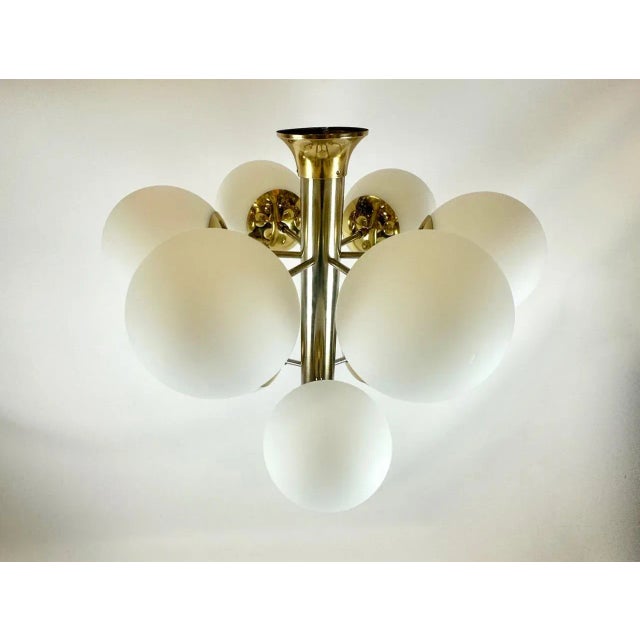 Mid-Century Atomic Brass 9-Arm Chandelier, 1970s For Sale - Image 15 of 15