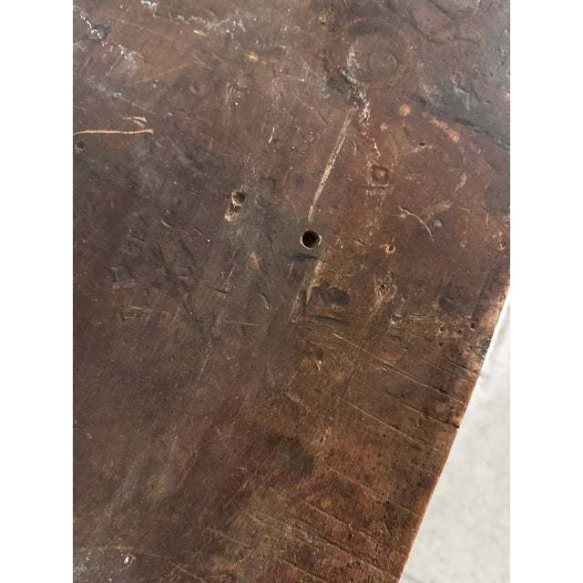 Industrial Antique Distressed Industrial Work Table or Console Leiman Brothers For Sale - Image 3 of 12