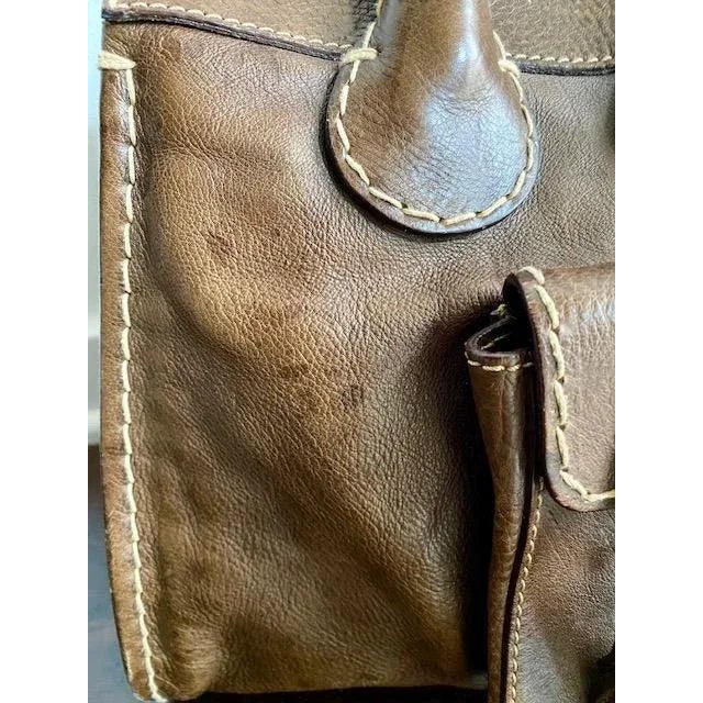 Vintage Chloé Edith Top Handle Satchel Handbag, Phoebe Philo Edition, Medium Brown/Taupe, Made in Italy For Sale - Image 12 of 12