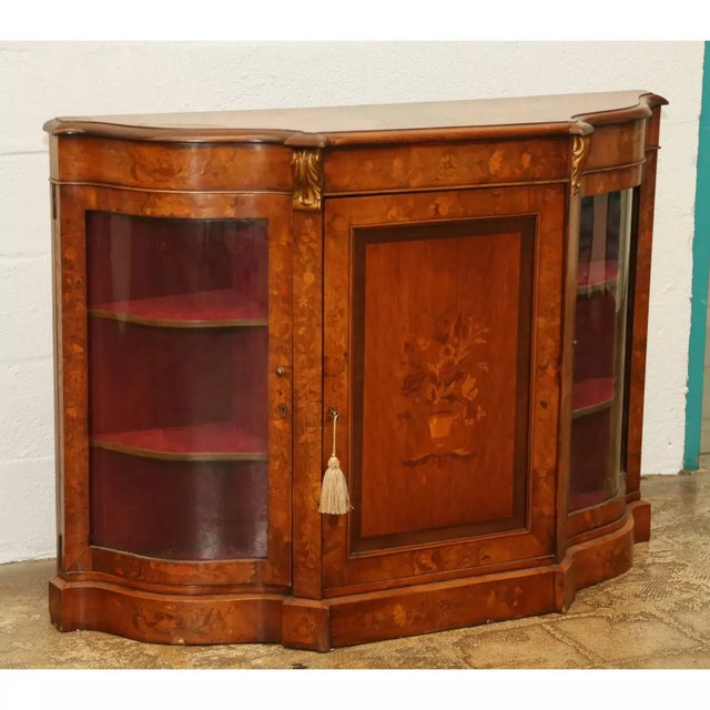 English Antique Walnut English Credenzers , Cabinet Console Hall Cupboard For Sale - Image 3 of 5