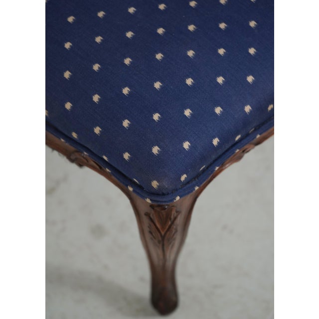 Louis XV French Style Carved Footstool W. Upholstered Seat For Sale - Image 4 of 12