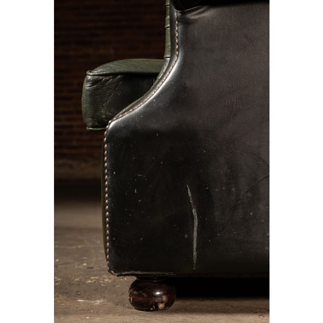 Vintage Tufted Leather Chesterfield Club Chair in Emerald Green For Sale - Image 10 of 10
