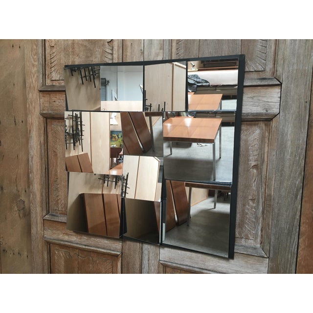 1970's Vintage Diamond Slopes Mirror For Sale - Image 10 of 11