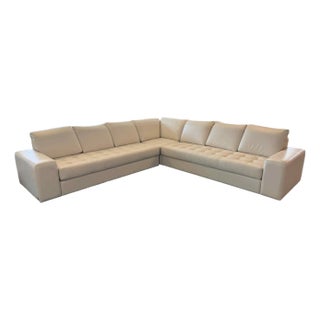 Design NS Bespoke Leather Sectional, Showroom Sample, Made in America For Sale