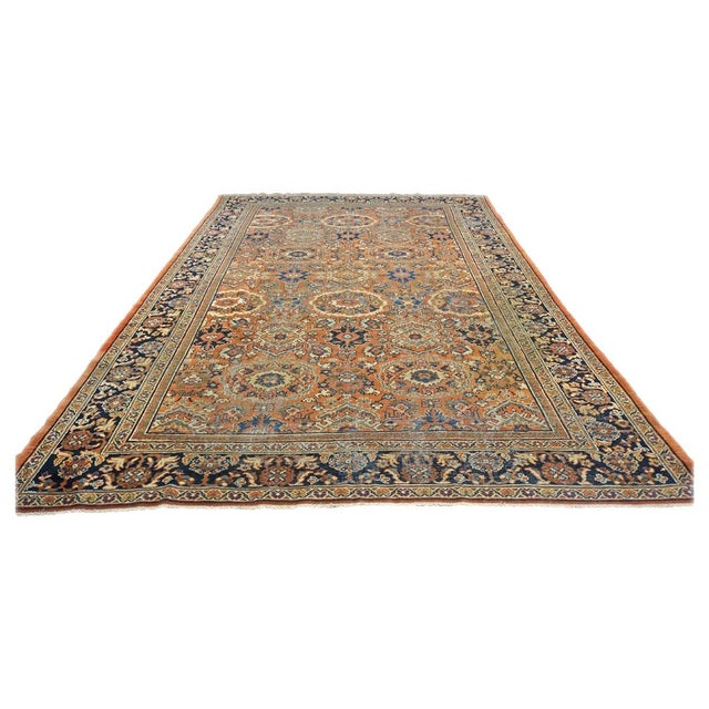 Condition: Antique - Origin: Afghanistan - Design: Sultanabad - Circa: 1890s - Actual Size: 8.5 x 11.7 - Color: Navy,...